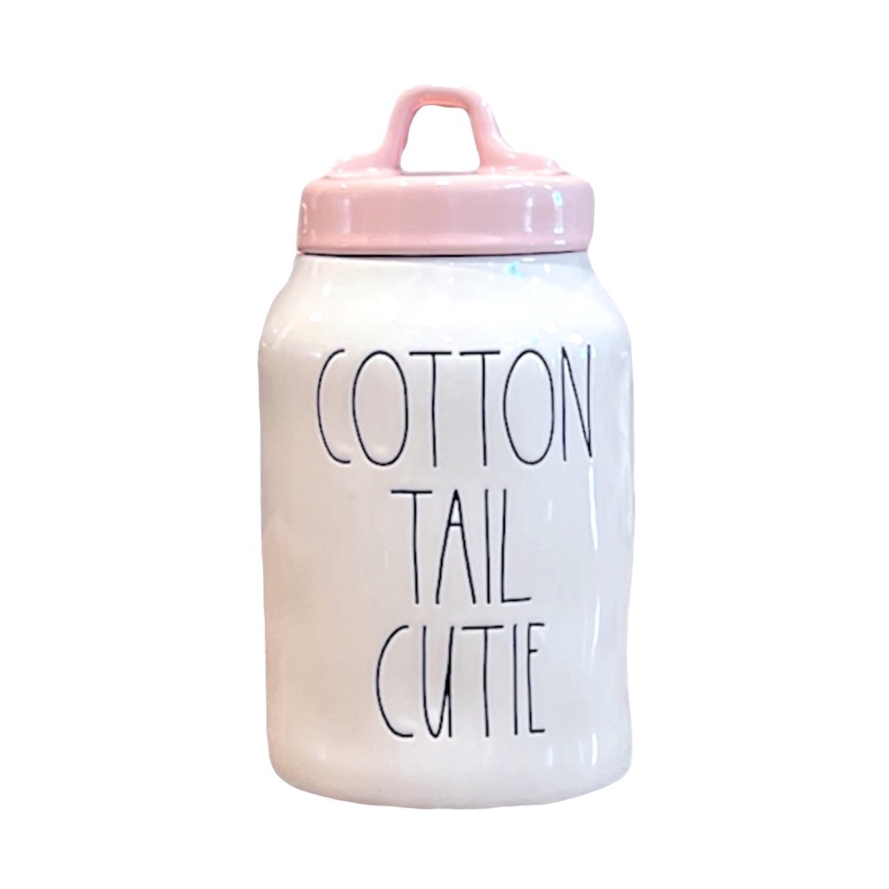 RAE DUNN Easter Canister White With Pink Lid New